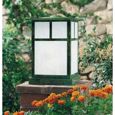 Arroyo Craftsman 15" Mission Column Mount Without Overlay (Empty), Black, Off White Glass MC-15EOF-BK